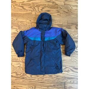 Columbia VTG Wmns Small Purple Blue Full Zip Pockets Winter Coat Windbreaker EUC